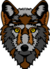 Brown And Gray Wolf Head Clip Art